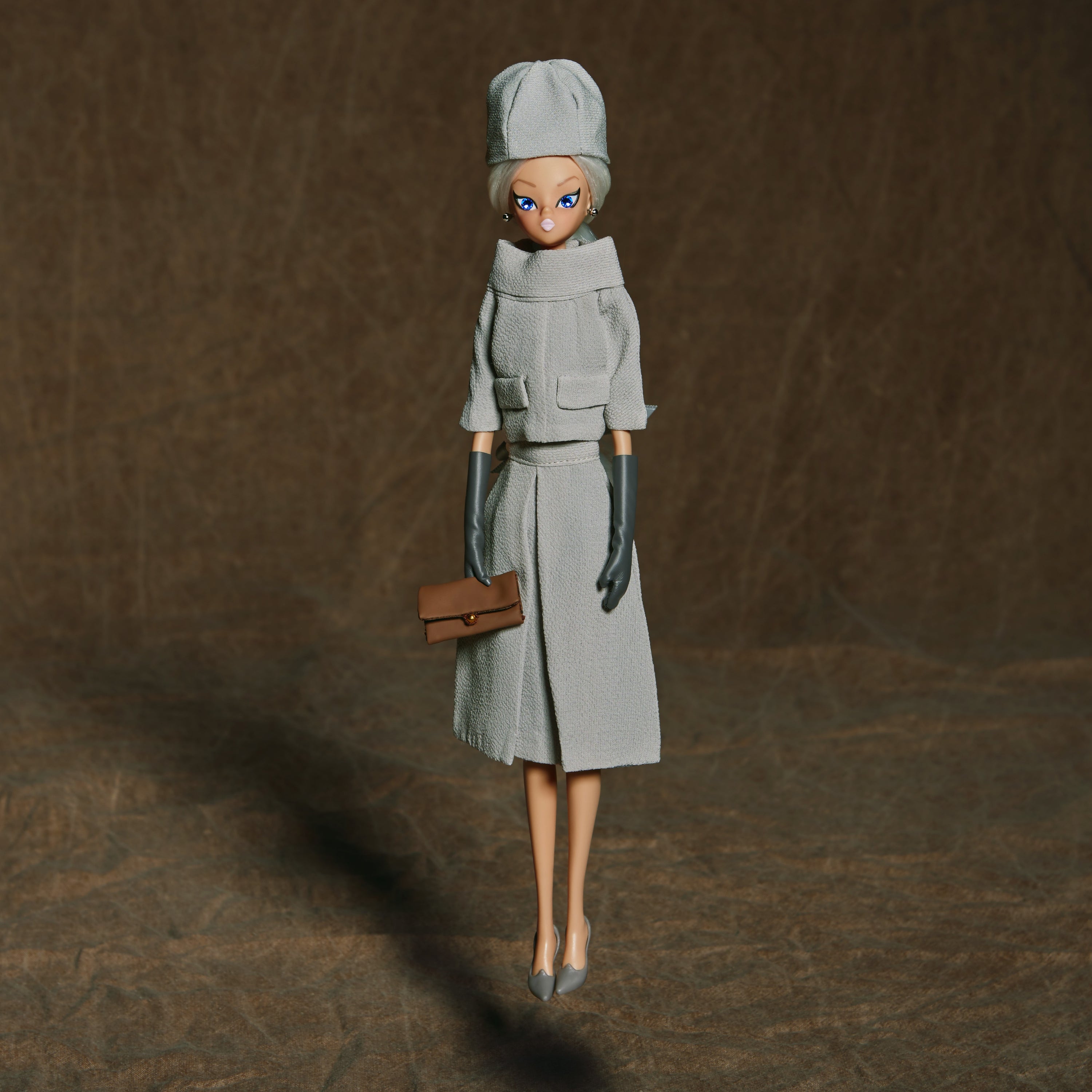 Kitten dressed in gray "Luncheonette"
