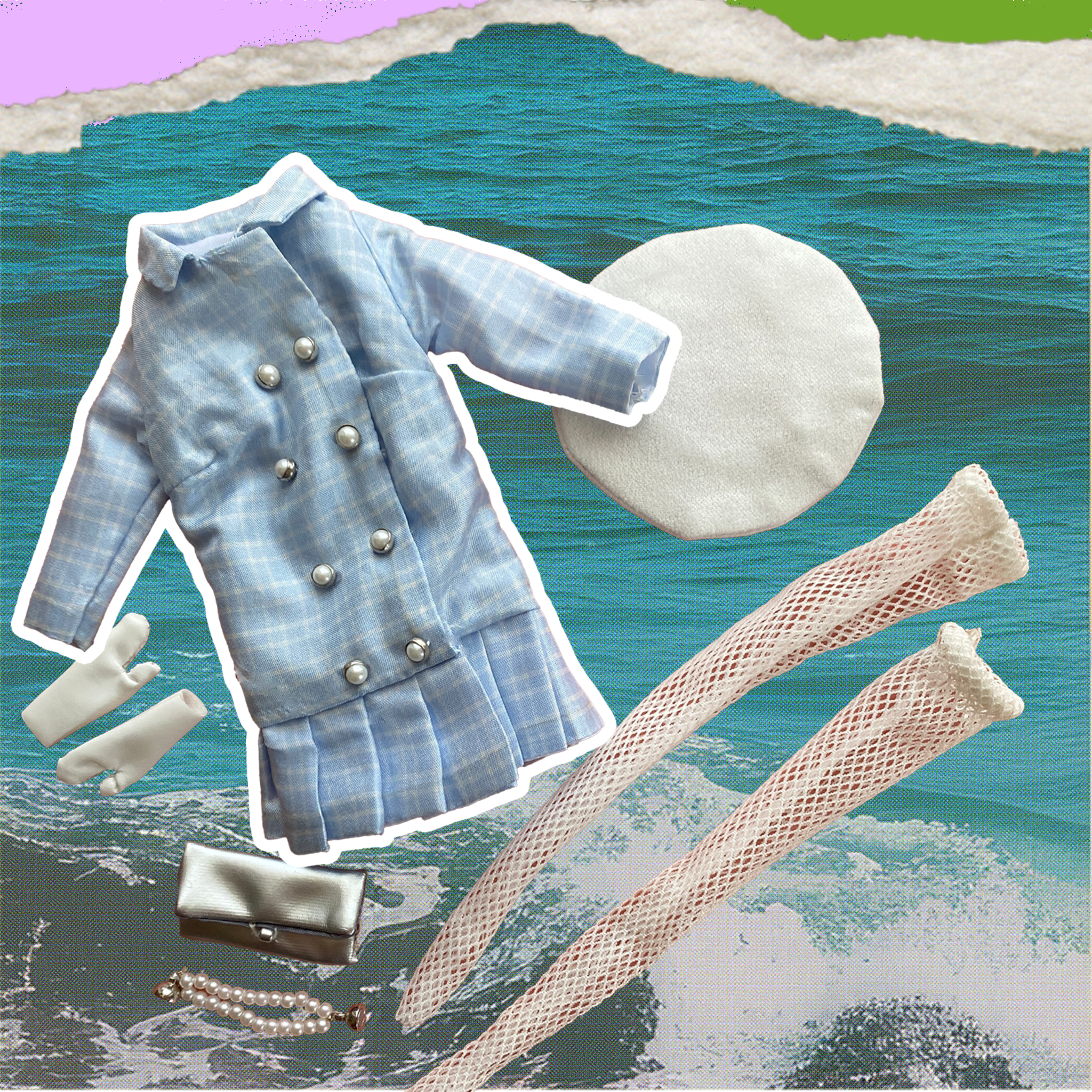 "Sailorette" fashion in light blue