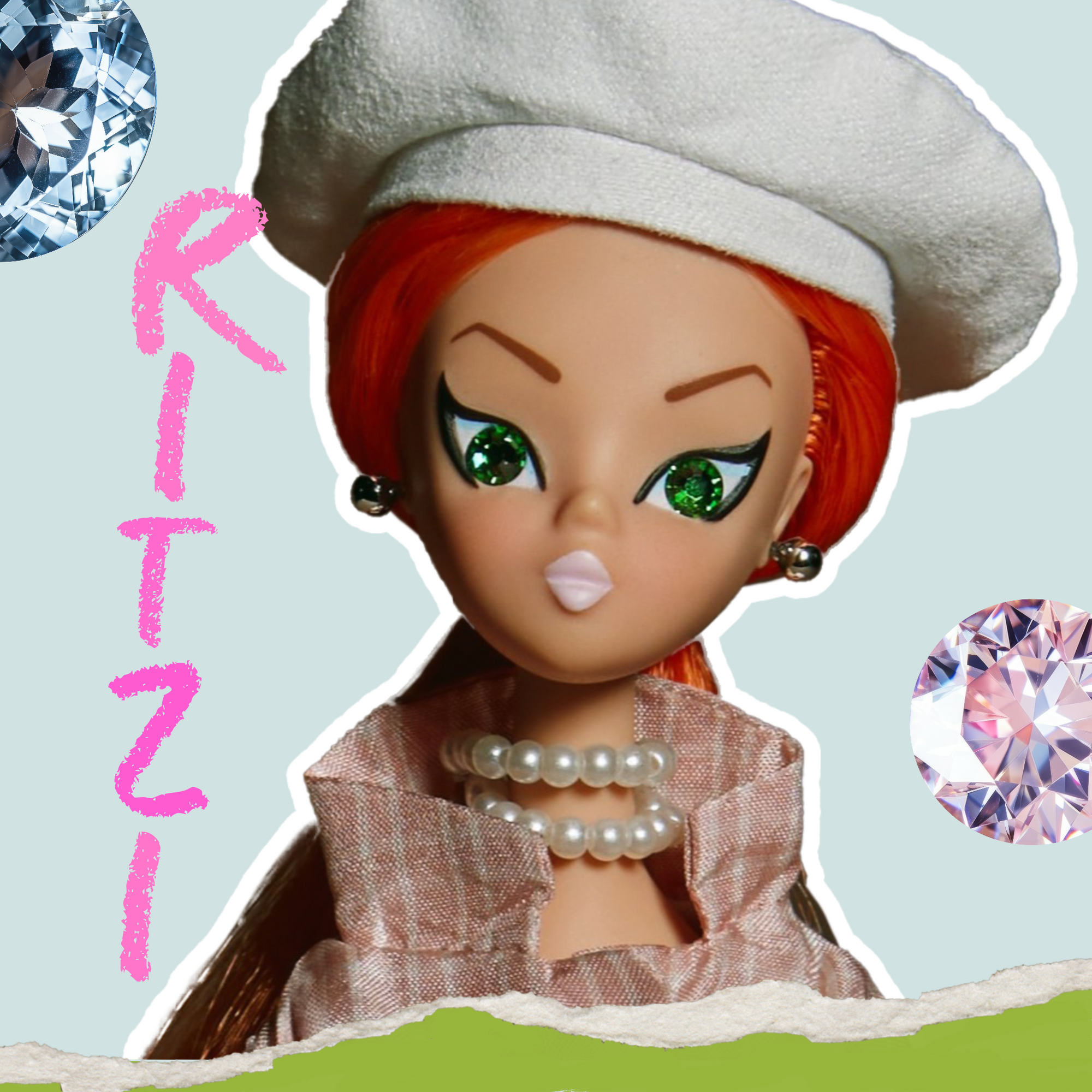 Ritzi dressed in light pink "Sailorette"