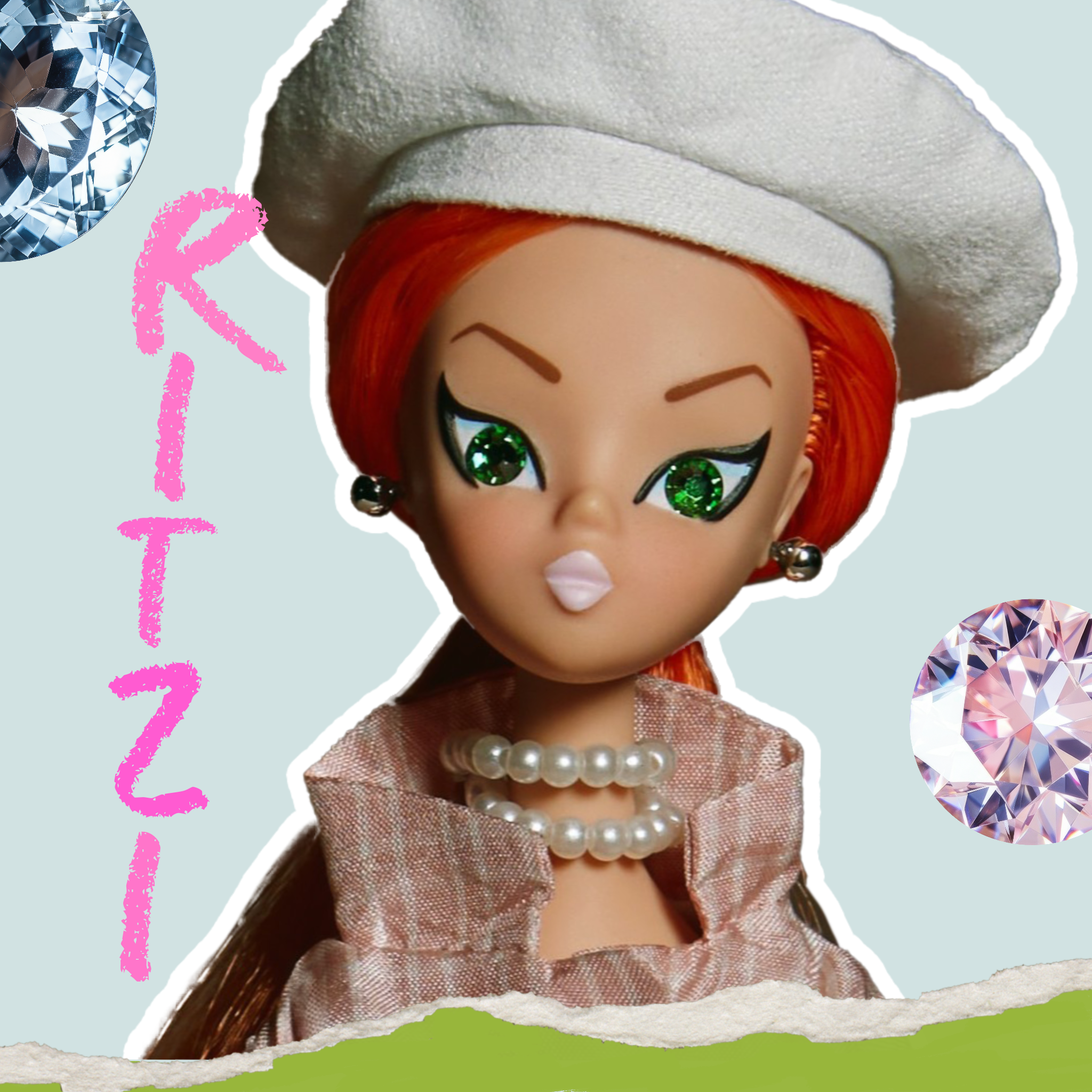 Ritzi dressed in light pink "Sailorette"