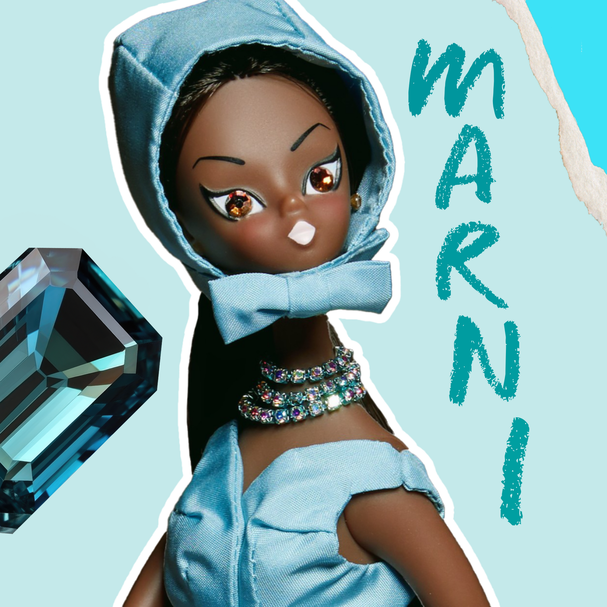 Marni dressed in blue "Bonnette"