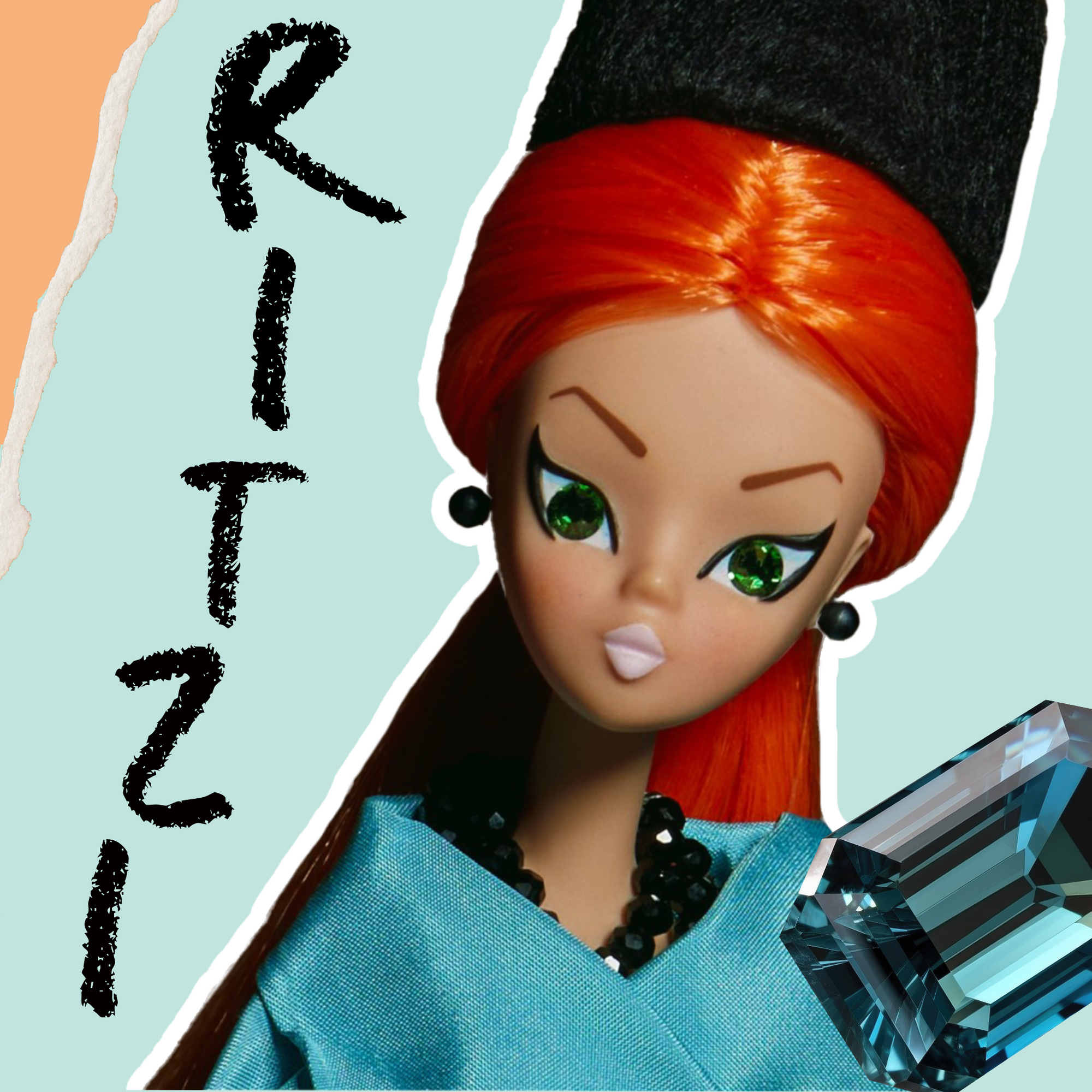 Ritzi dressed in turquoise "High Societette"