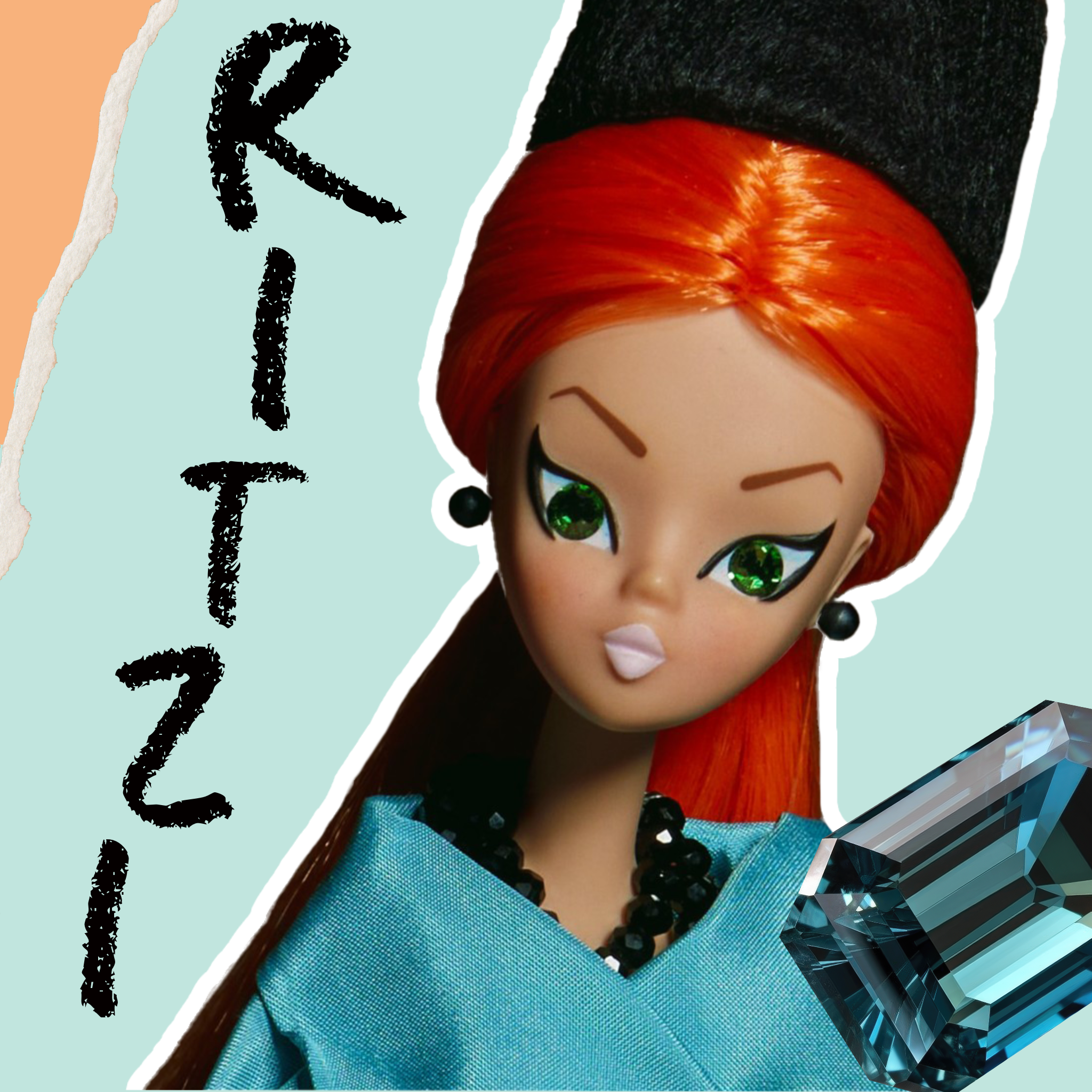 Ritzi dressed in turquoise "High Societette"