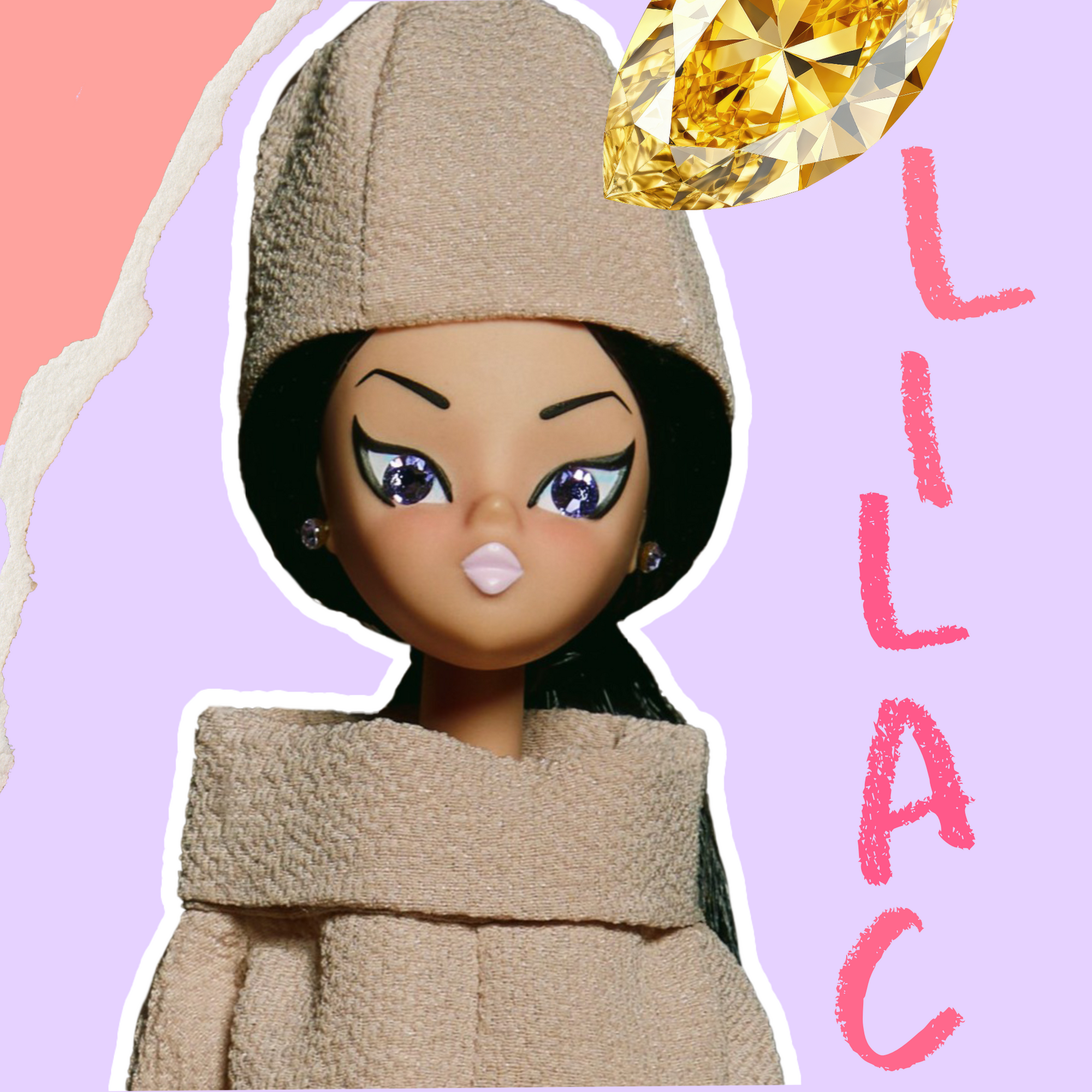 Lilac dressed in camel "Luncheonette"
