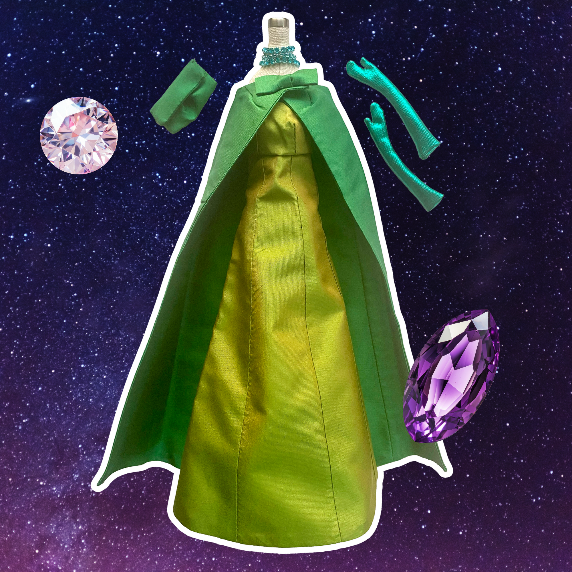 "Soiréette" fashion in green