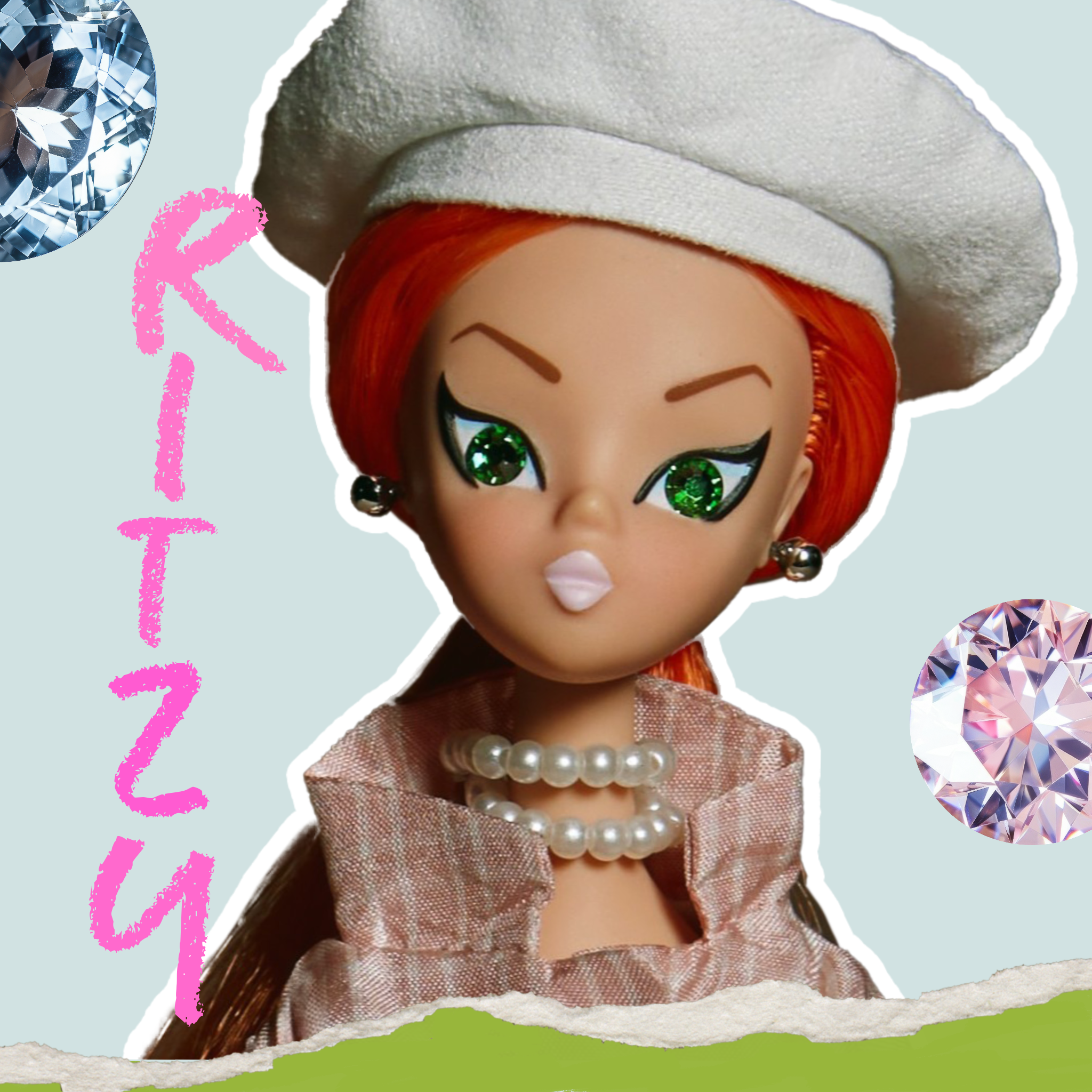 Ritzy dressed in light pink "Sailorette"